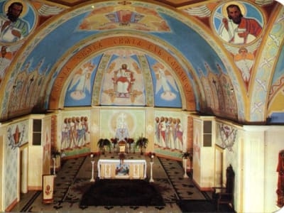 Interior view of St. Josaphat Ukrainian Catholic Cathedral, date unknown, from City of Edmonton Archives.