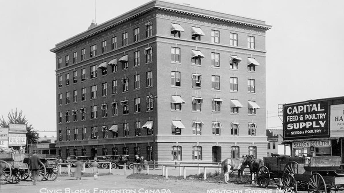 Historic view of Civic Block from around 1914.
