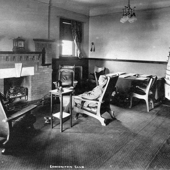 Edmonton Club, interior, 1909