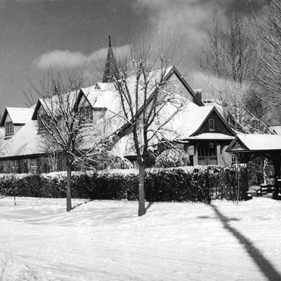 The Anglican Parish of Christ Church, 1938, exterior view in winter